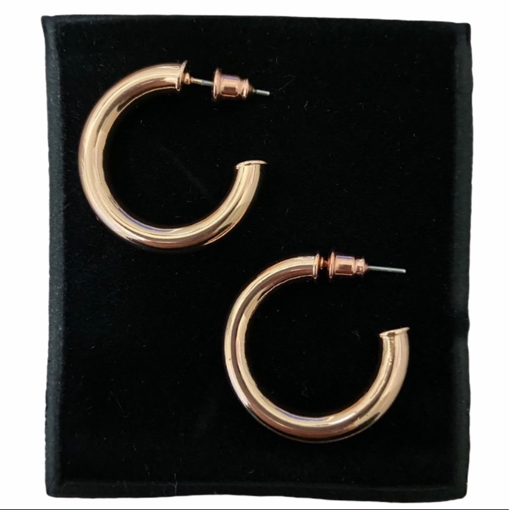 New! Rose Gold colored hoop earrings